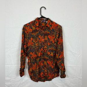 Vintage Vibrant Psychedelic Button Down‎ Sz S